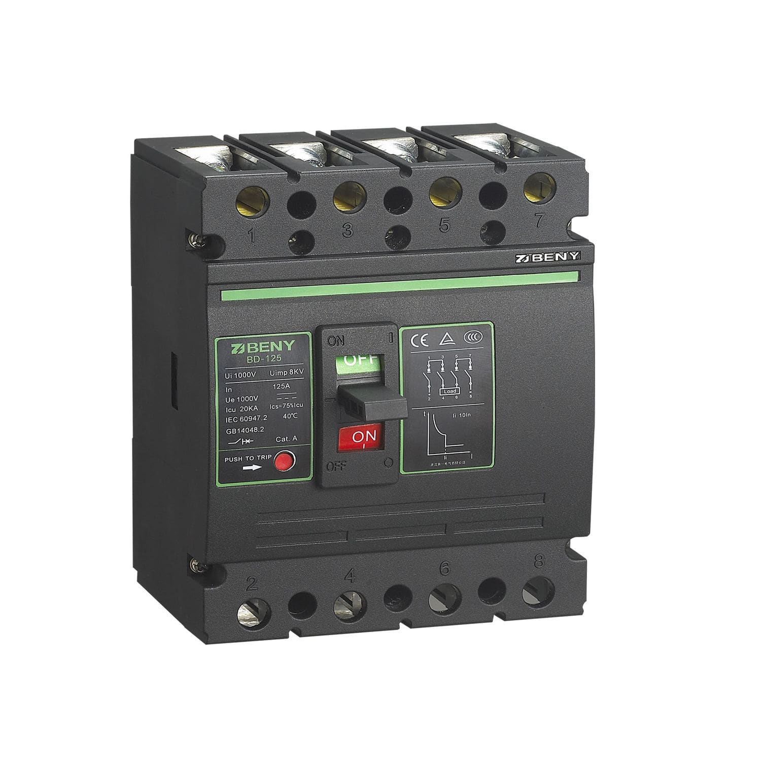 Thermal circuit breaker BD125 Zhejiang Benyi Electrical Co.,ltd. shortcircuit / modular