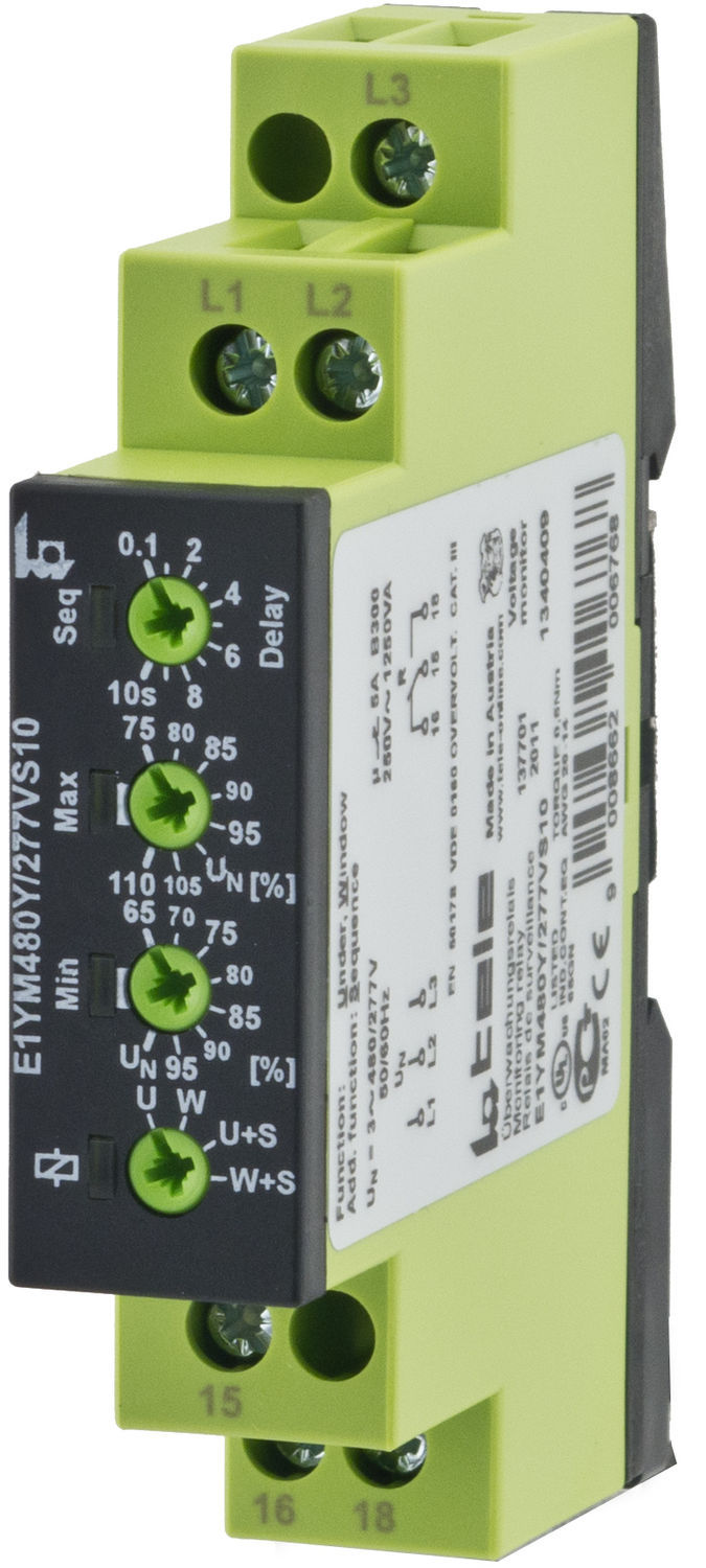 Voltage monitoring relay E1YM480Y/277VS10 TELE Haase Steuergeraete GmbH phase sequence
