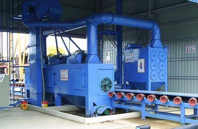 Roller conveyor shot blasting machine DX BLAST for tubes / continuous