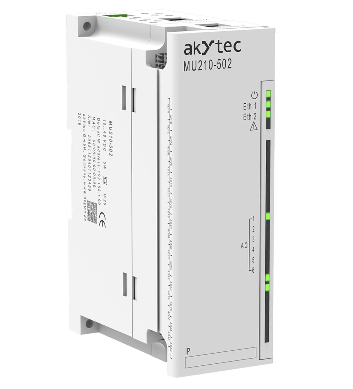 Analog output module - MU210-502 - akYtec GmbH - Modbus TCP / Ethernet ...