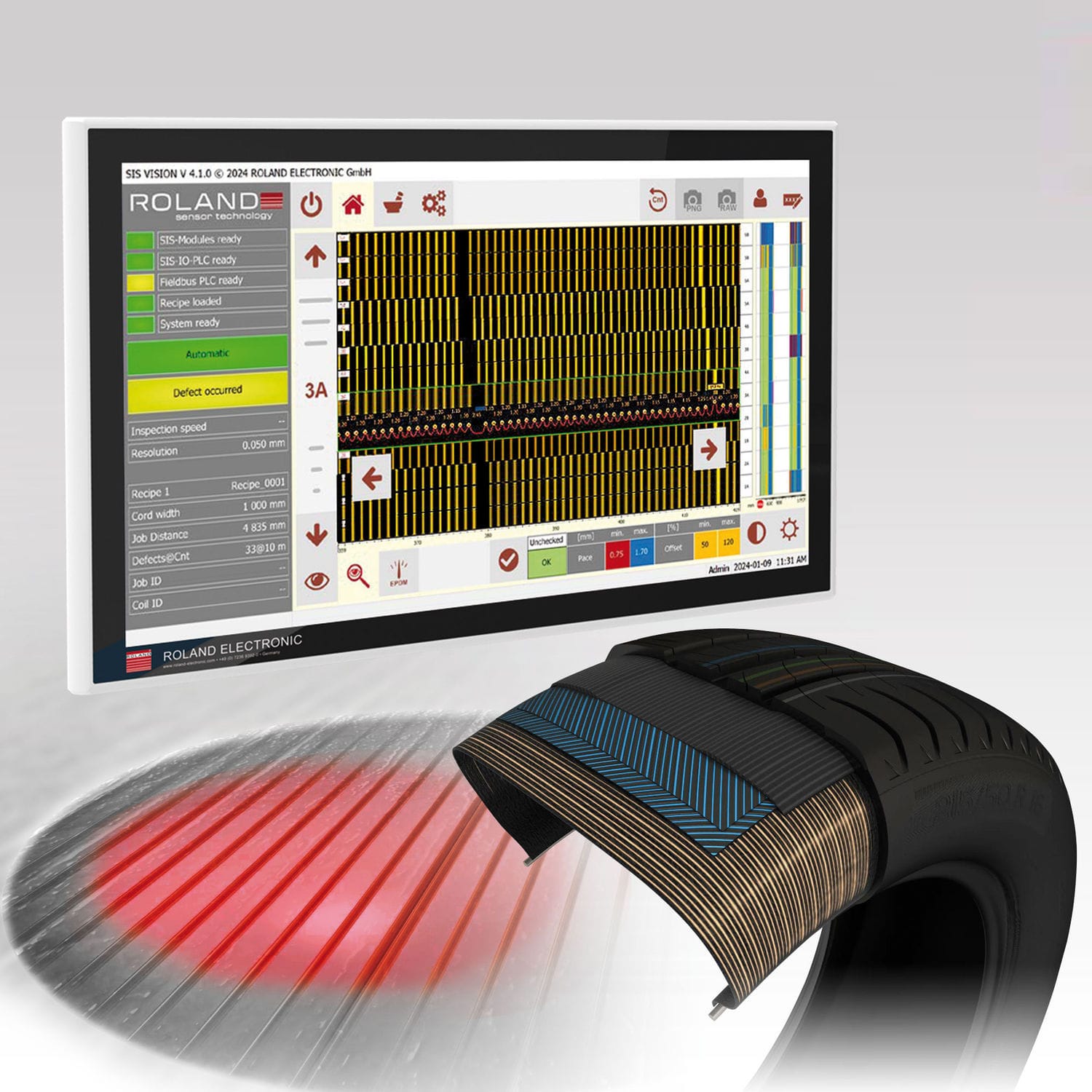 Magnetic-inductive inspection system - SIS VISION - ROLAND ELECTRONIC ...