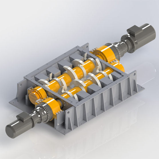 Primary shredder Shiva OMER ECOLOGY doubleshaft / metal / solid
