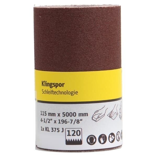 Aluminum oxide abrasive roll KL 375 J KLINGSPOR cotton / resin