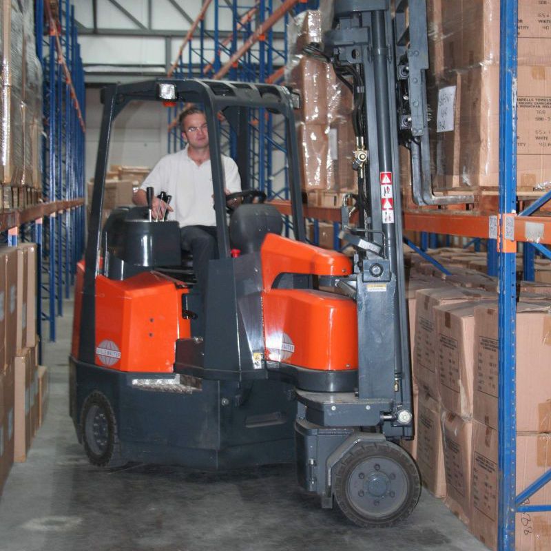Electric forklift Aisle Master AM 20 SE AMLIFT rideon / for very