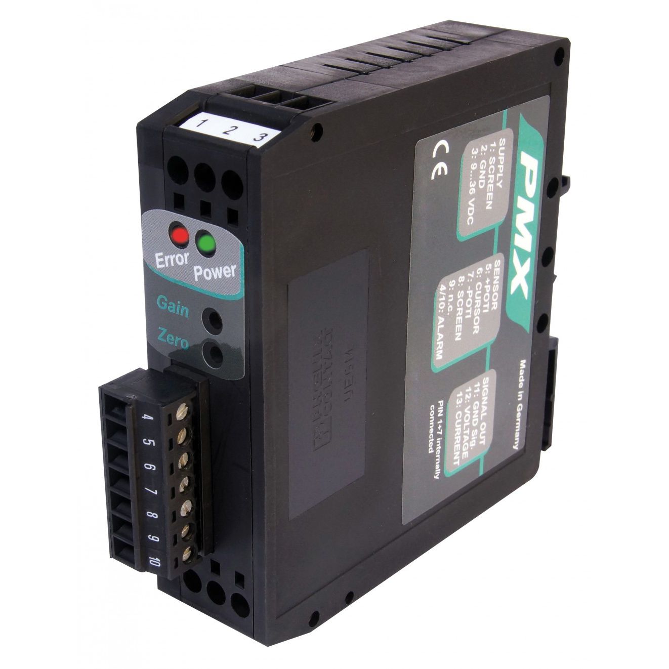Configurable signal conditioner PMX24 eddylab GmbH DIN rail