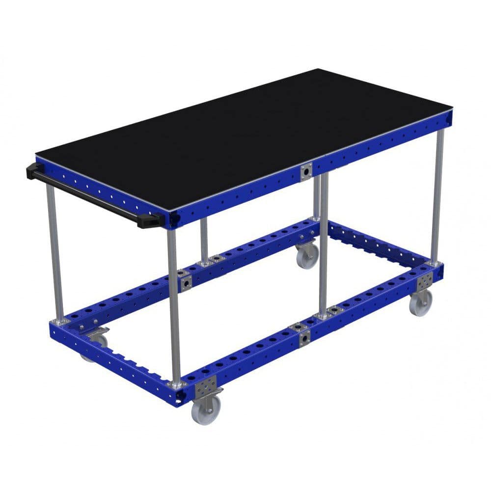 Assembly cart - Q-100-0511 - FlexQube - metal / shelf / with swivel casters