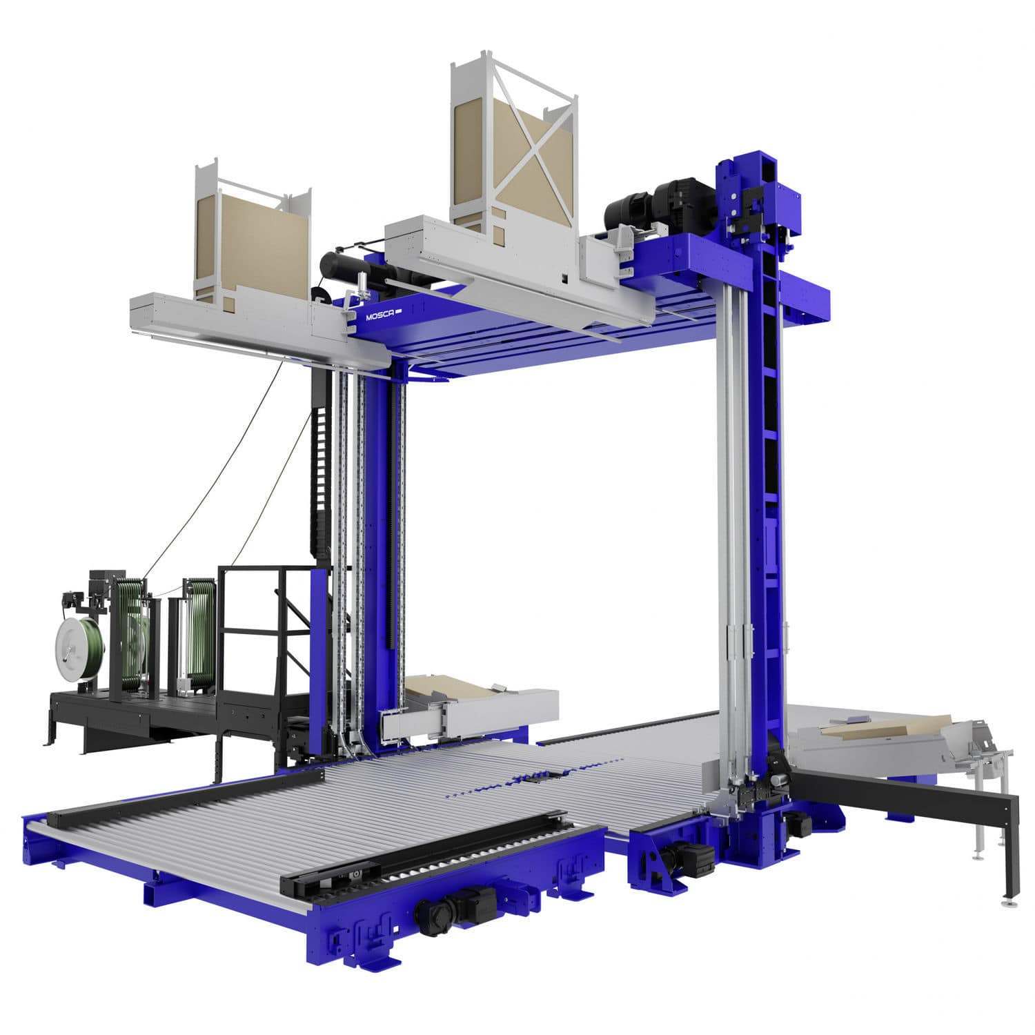 Fullyautomatic strapping machine KCK131 Mosca GmbH pallet / vertical