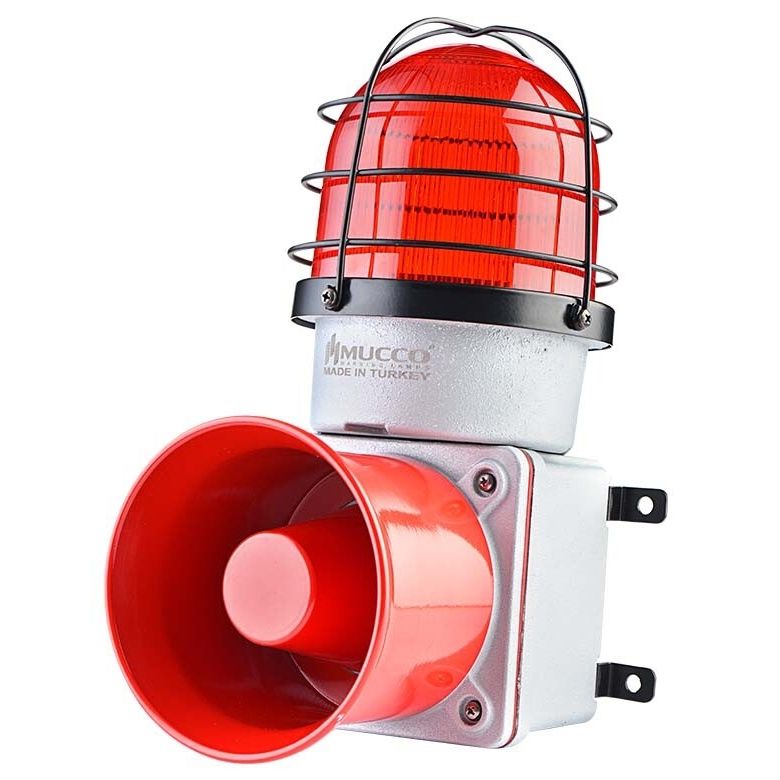 Siren with LED beacon - SNT-E12522-D-1 - MUCCO Warning