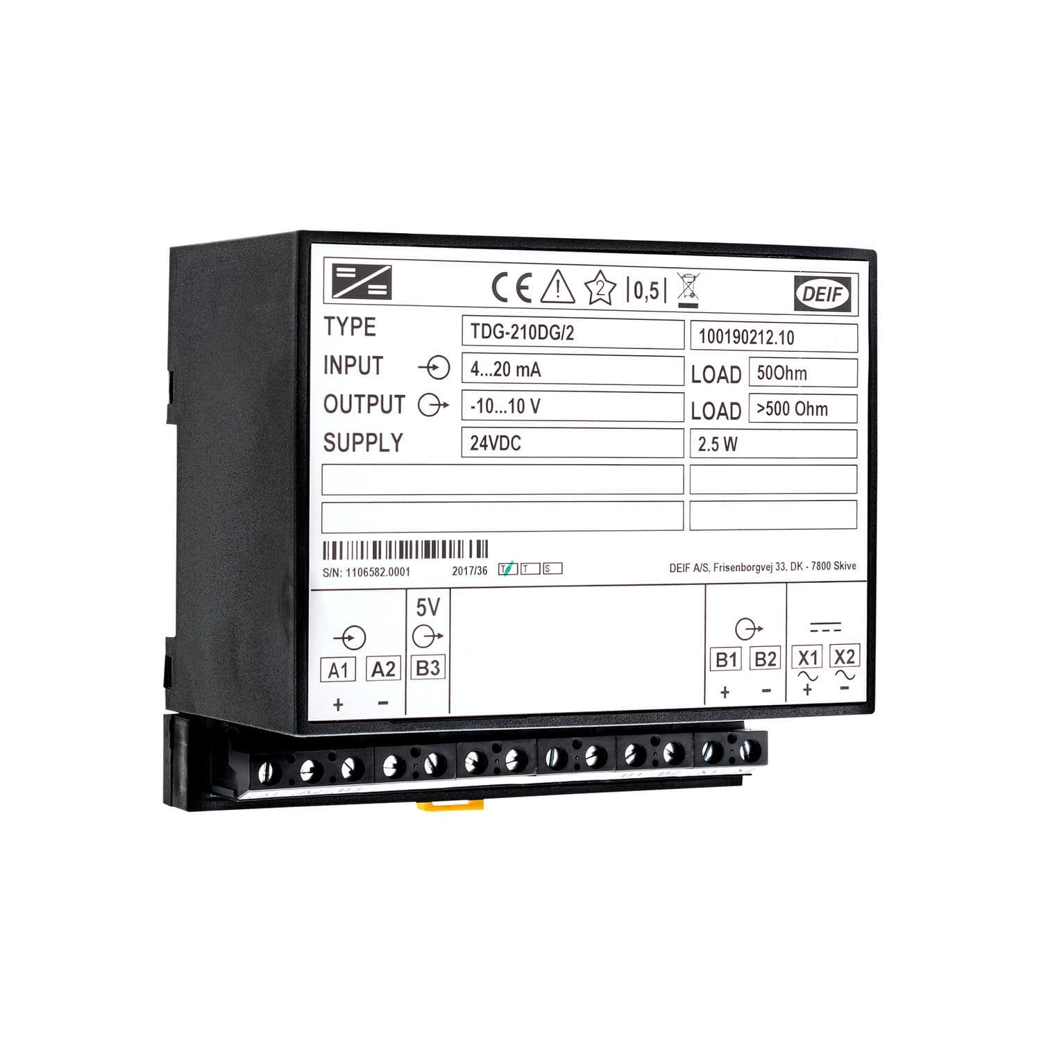 DEIF A/S DC/DC insulation amplifier model TDG-210DG