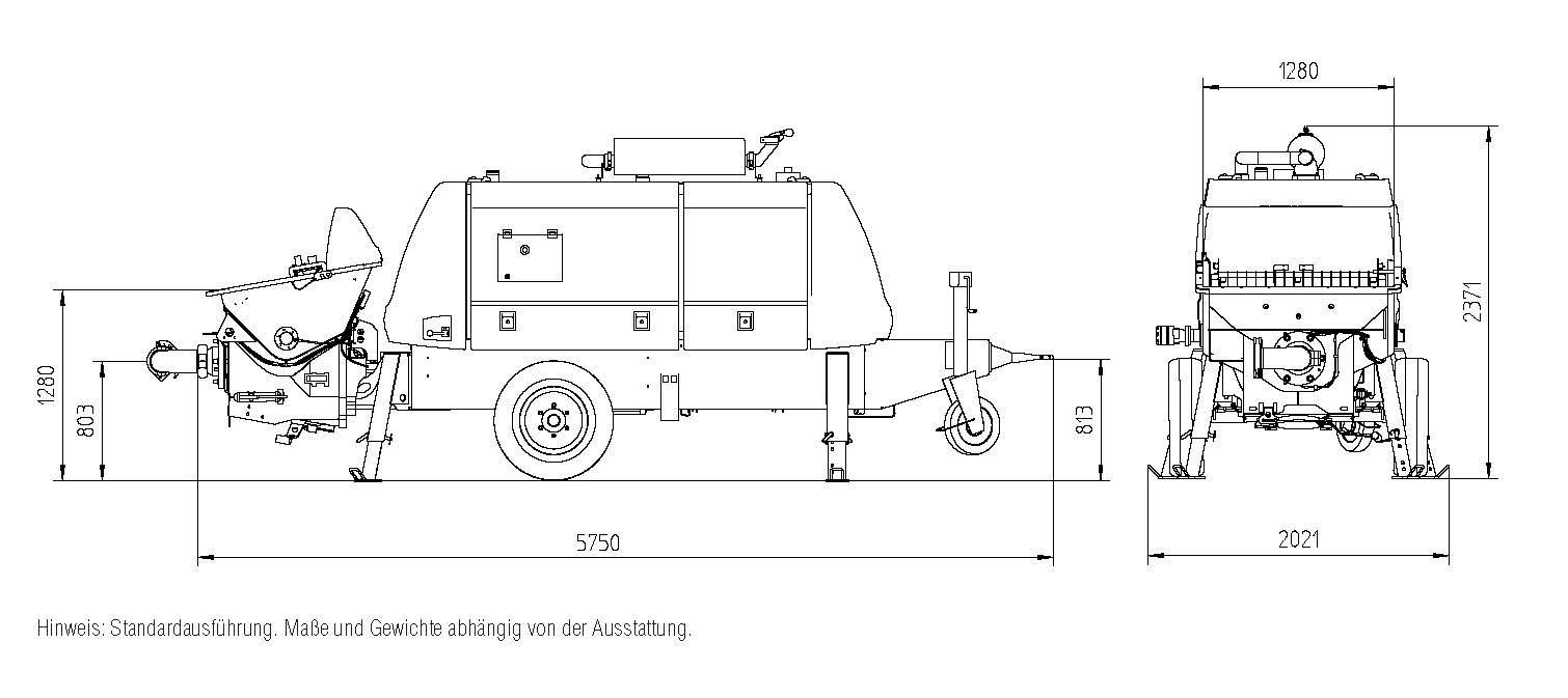Stationary concrete pump BSA 1407 D Putzmeister for construction