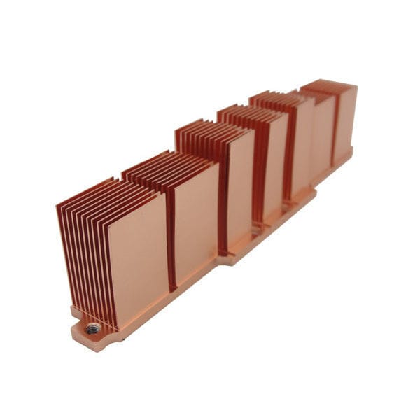 Copper heat sink A1562 Awind heat sink CNC milled and tapped