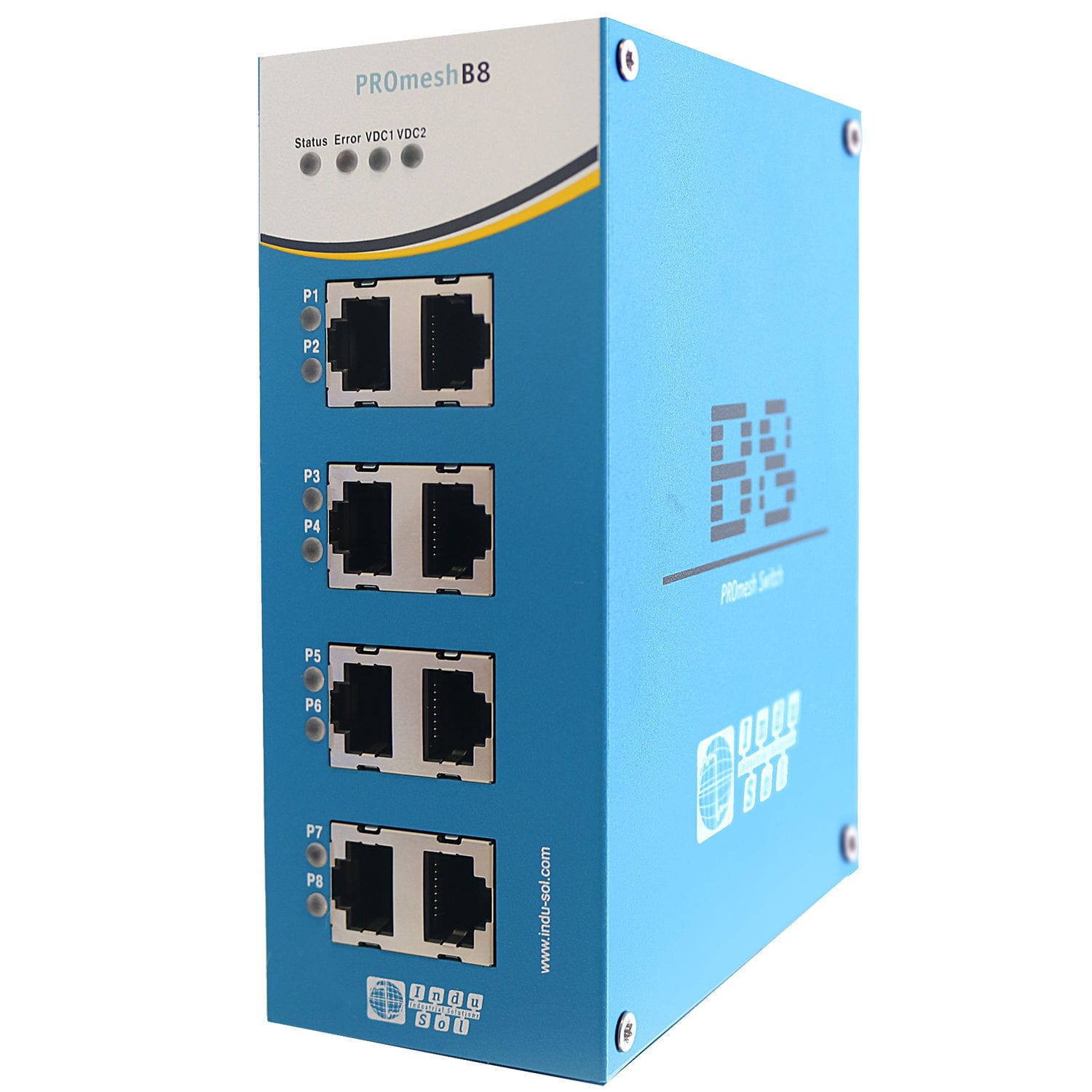 Industrial Ethernet Switch PROmesh B8 Indu Sol GmbH Managed 8 Ports EtherNet IP