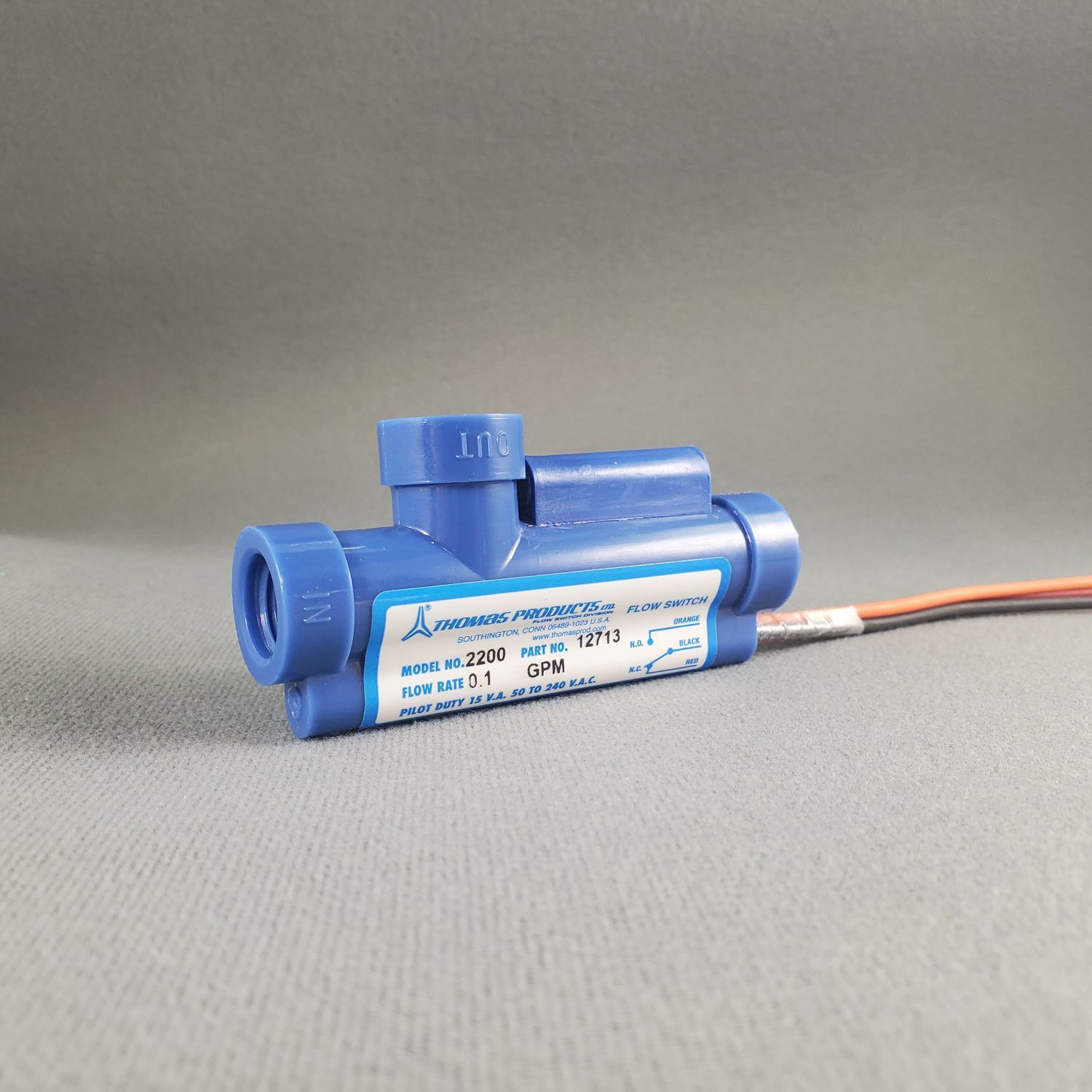 Liquid flow switch 2200 Thomas Products LTD reed / polysulfone