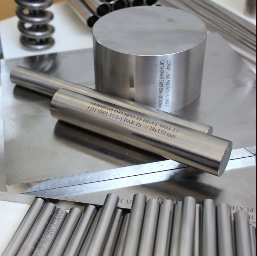 Rod titanium alloy Hermith GmbH grade 5 / Ti6Al4V ELI / Ti6Al7Nb
