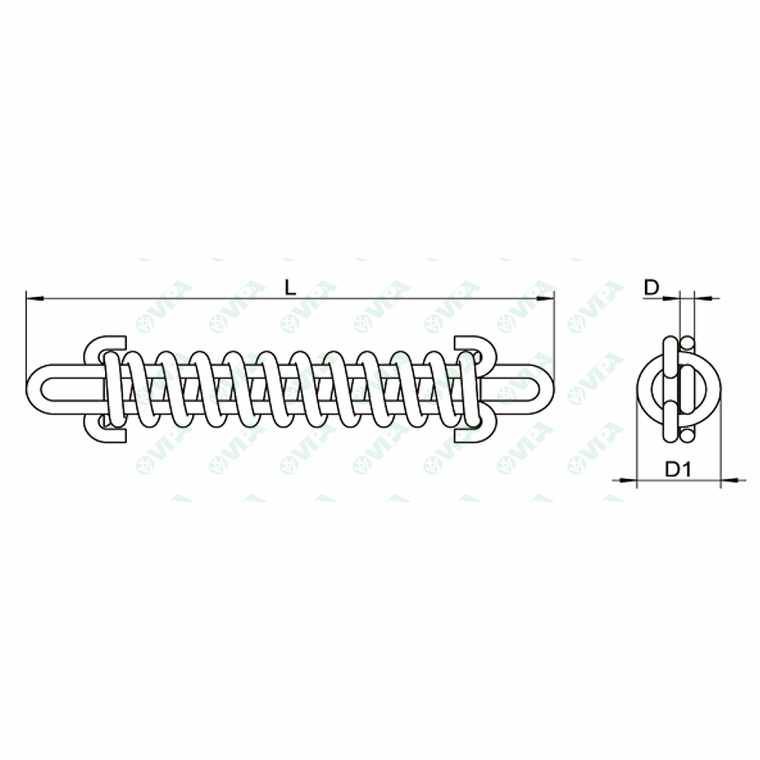 Traction spring - 8059032012316 - VIPA spa - spiral / stainless steel