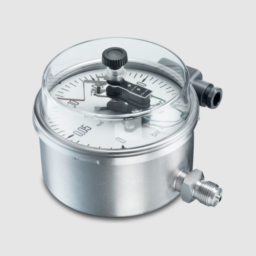 Dial pressure gauge M17 Bourdon threaded / stainless steel / aluminum