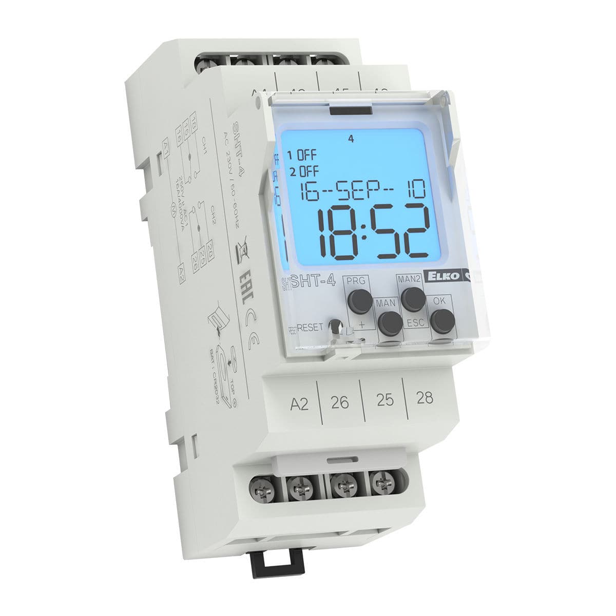 Digital time switch SHT4 ELKO DIN rail