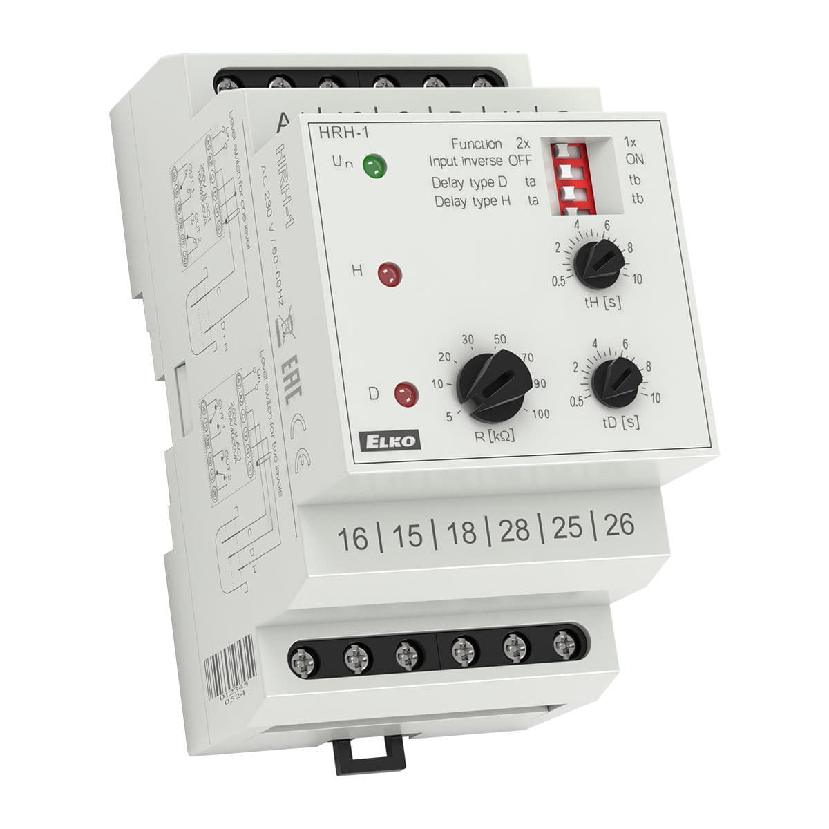 Level monitoring relay - HRH-1 - ELKO - DPDT / AC/DC / DIN rail