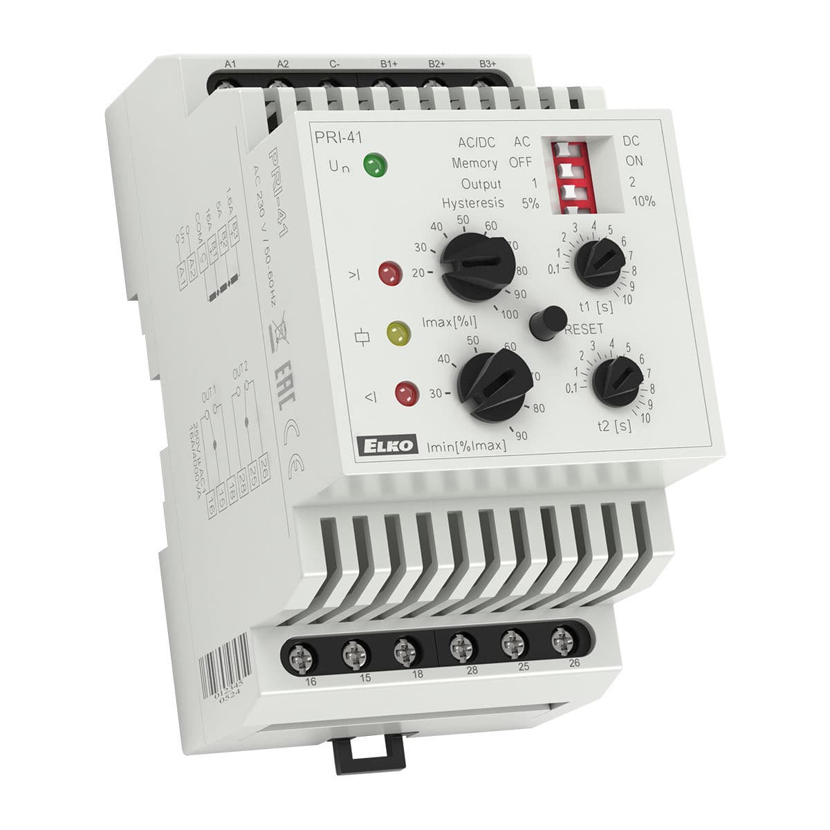 Current monitoring relay PRI41 ELKO 2 NO/NC / AC/DC / adjustable