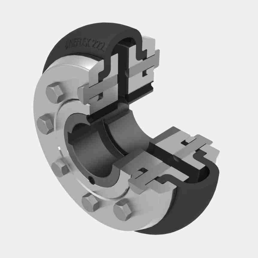 Flexible coupling - T series - UNE - spring / shaft / pump