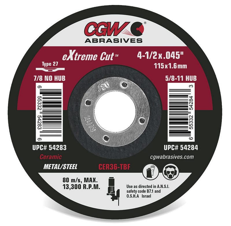 Stainless steel cutting wheel 54280 CGW Abrasives for steel