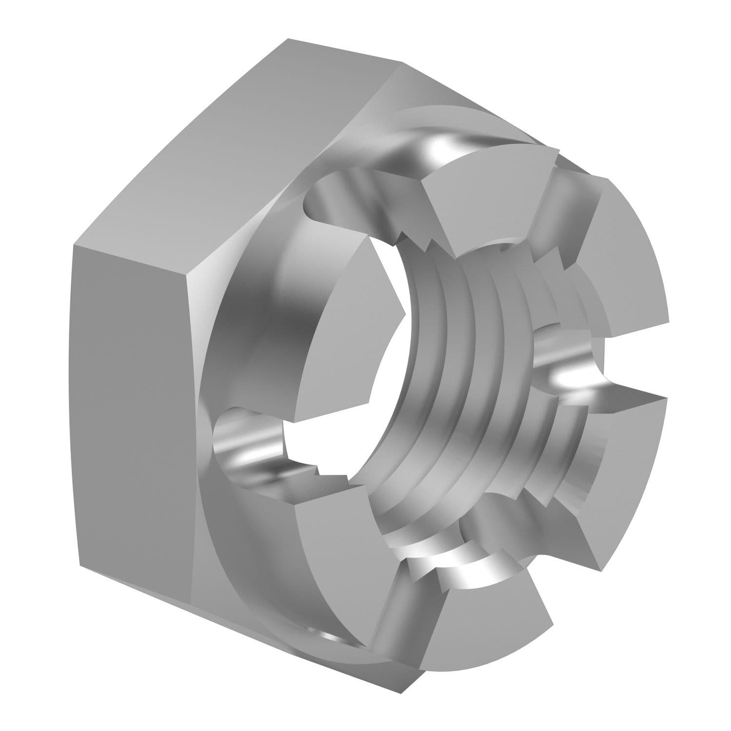 Hexagonal nut - DIN 979 - Lederer - castle / steel