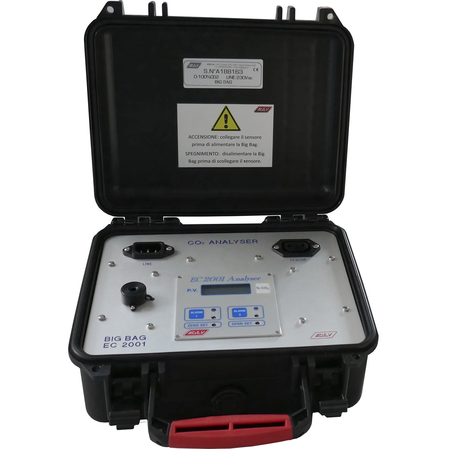 Carbon dioxide analyzer Big Bag Adev concentration / portable / NDIR