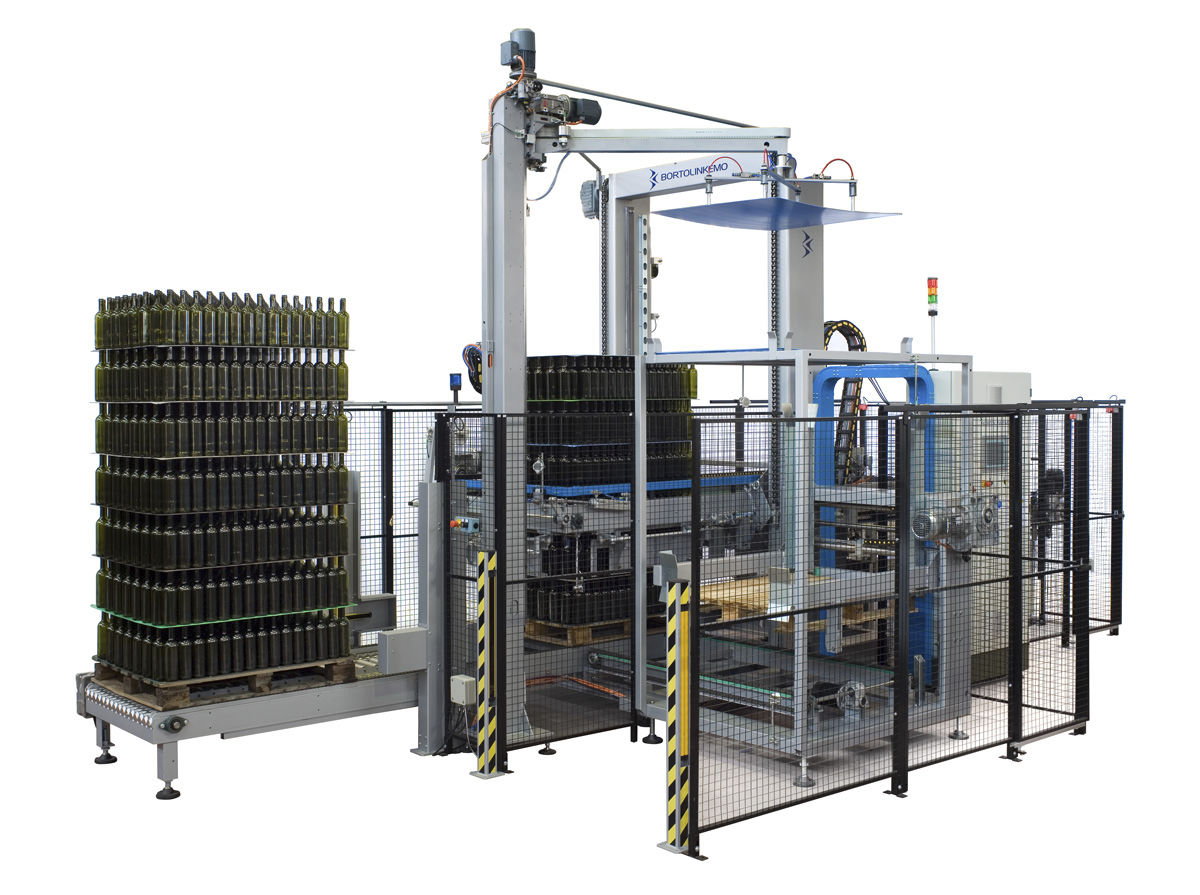 Bottle depalletizer SP90P Bortolin Kemo