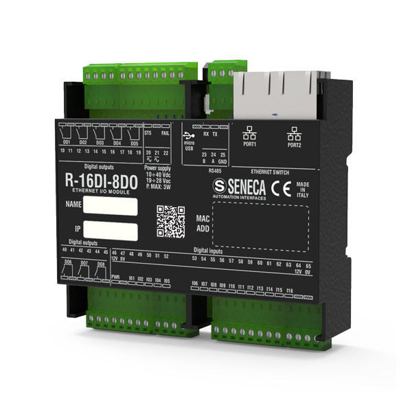 I/O module R16DI8DOP SENECA Automation Interfaces