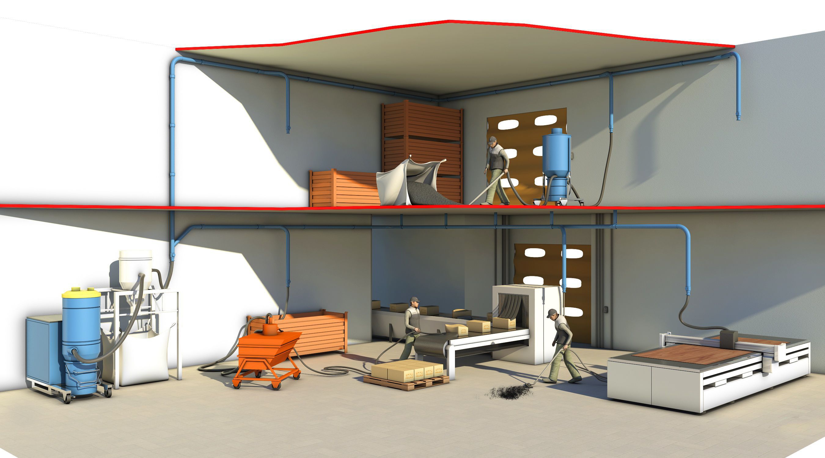 Centralized vacuum system CVS Delfin Industrial Vacuums