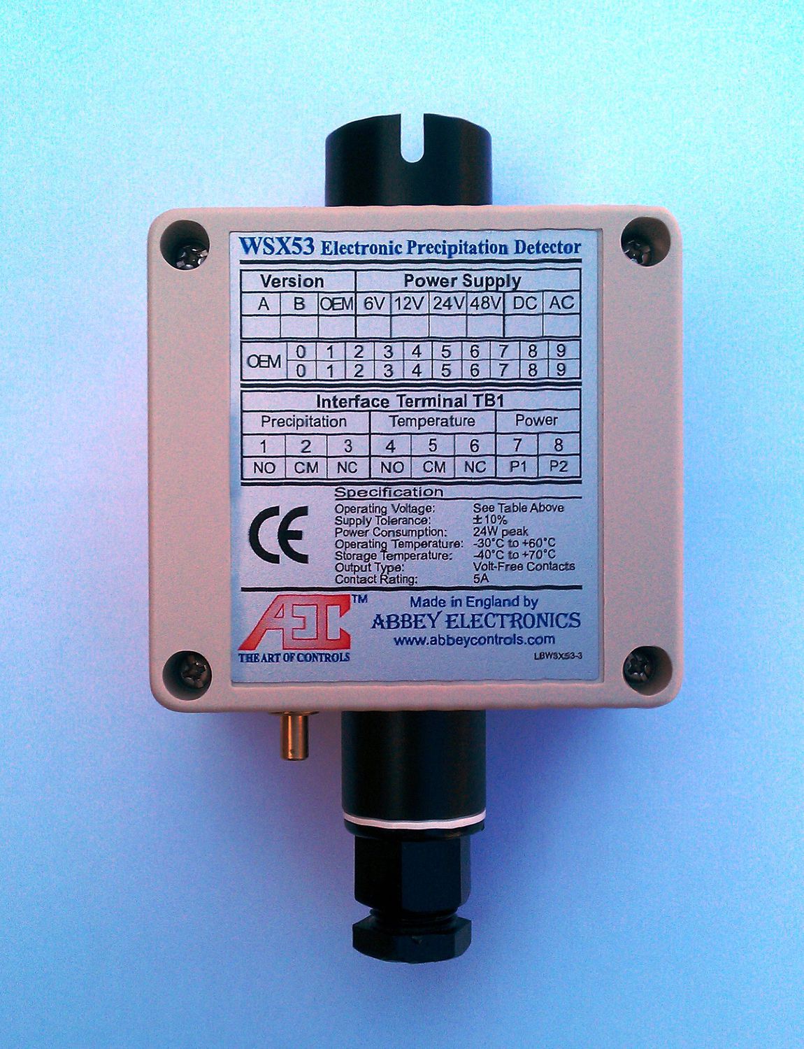 Precipitation sensor WSX53A48 Abbey Electronic Controls