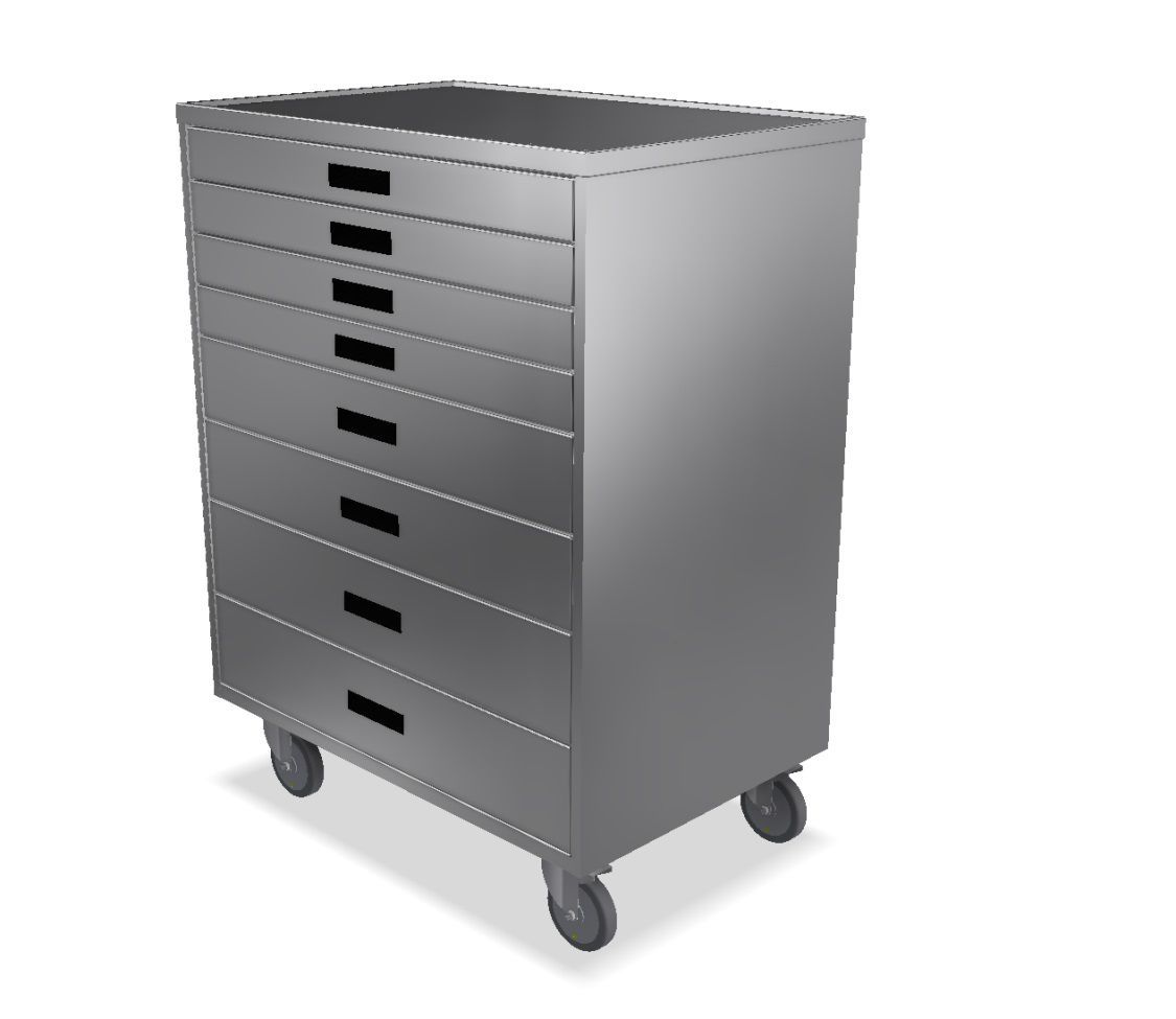 Storage Cart Stainless Steel With Drawer Tool Holder