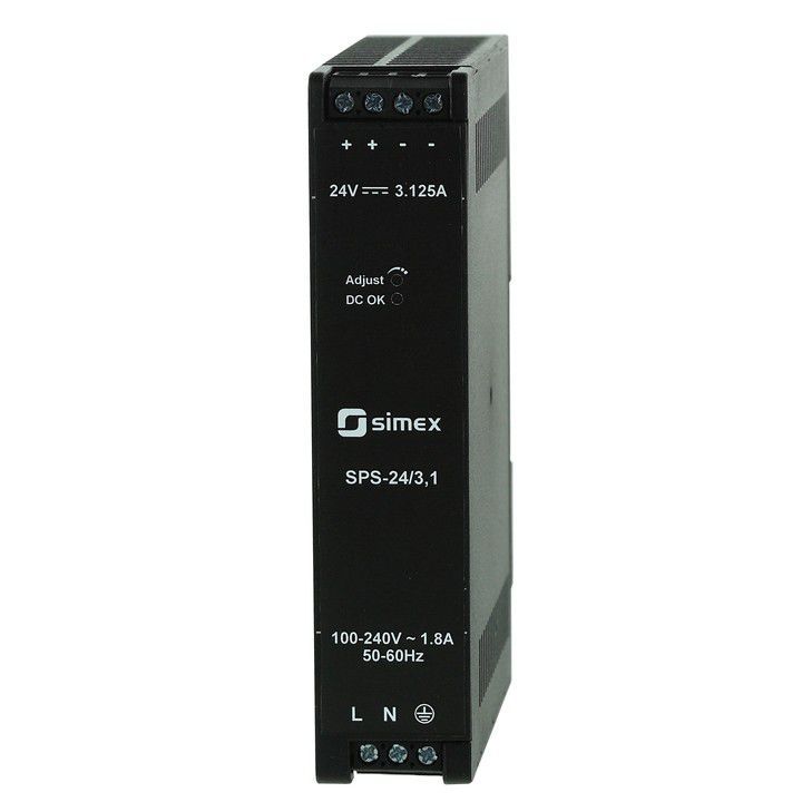 Spsd DIN rail power supply - SPS-24/3,1 - SIMEX Sp. z o.o. - AC/DC / single ...