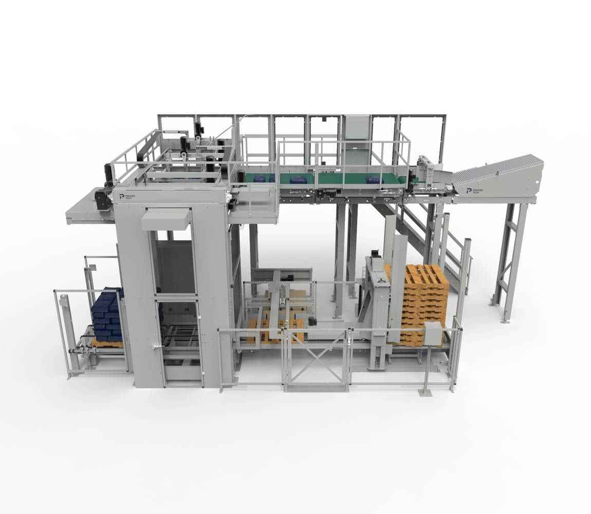 High level infeed palletizer - APH series - Premier Tech Systems and ...