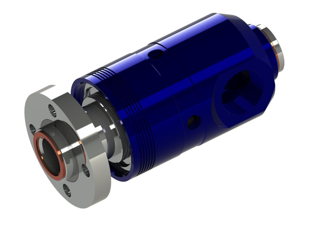 Vacuum rotary union 7501 HAAG + ZEISSLER Maschinenelemente GmbH for air / brass / aluminum