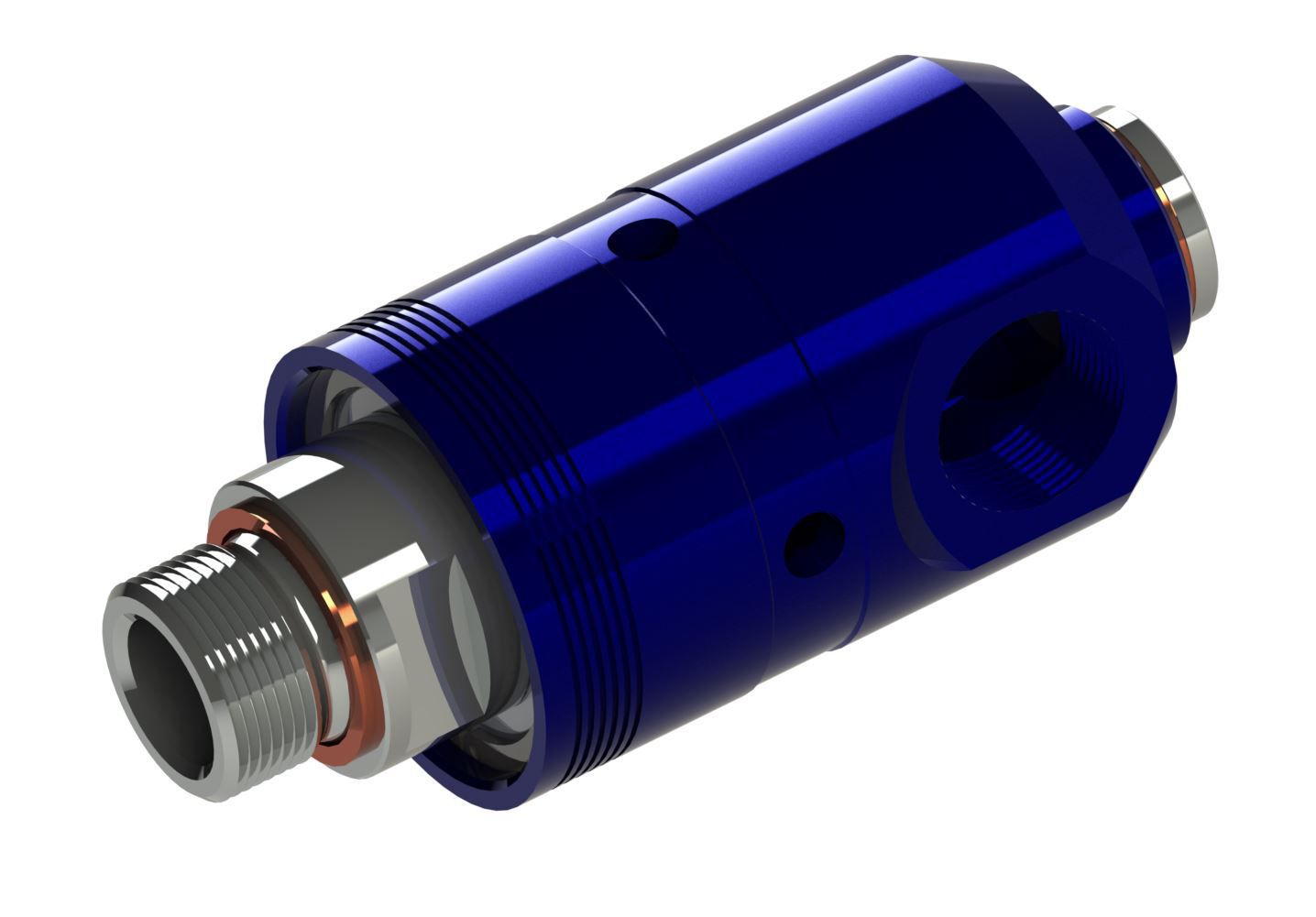 Vacuum rotary union 7501 HAAG + ZEISSLER Maschinenelemente GmbH for air / brass / aluminum