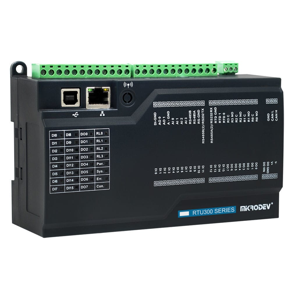 Mics Telys R3000 Modbus Modbus TCP RTU - RTU320-E1N-GA2-B7001 - Mikrodev - Ethernet / RS-232 ...