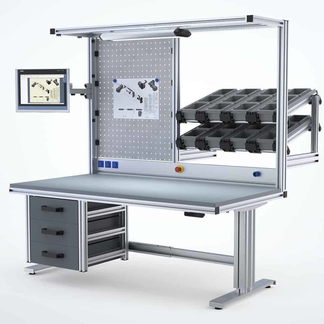 Aluminum workbench - Robotunits GmbH - assembly / for workshops / with ...