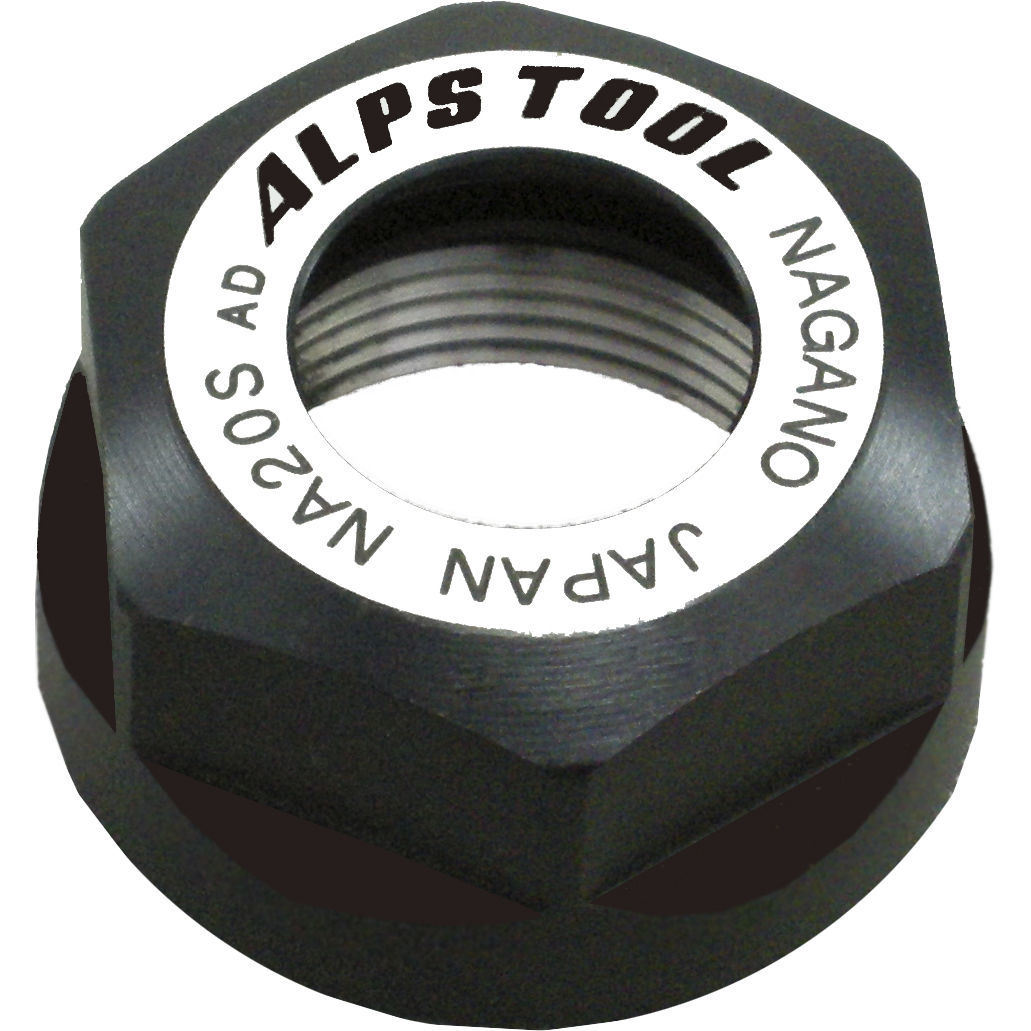 Hexagonal nut NA S ALPSTOOL flange / metal / for collets