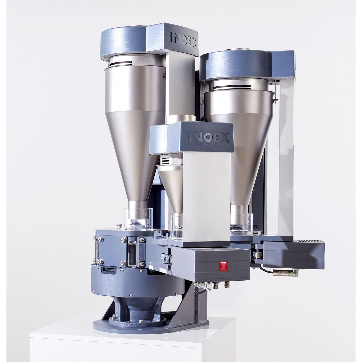 Powder dosing unit SAVEOMAT DOS iNOEX GmbH for plastic pellets