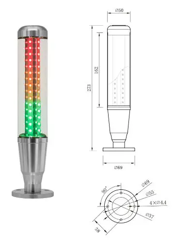 LED signal tower light - OMI1-301 - Otennlux Lighting