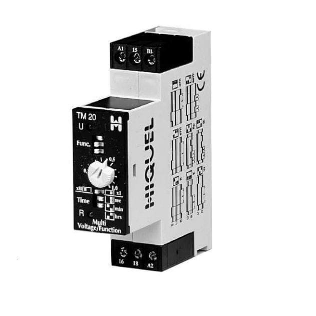 Multifunction time relay TM series HIQUEL DIN rail / DIP