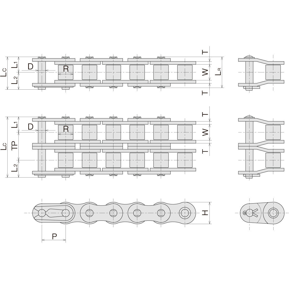 Nickelplated chain NP Sugiyama Chain Co., Ltd. transmission