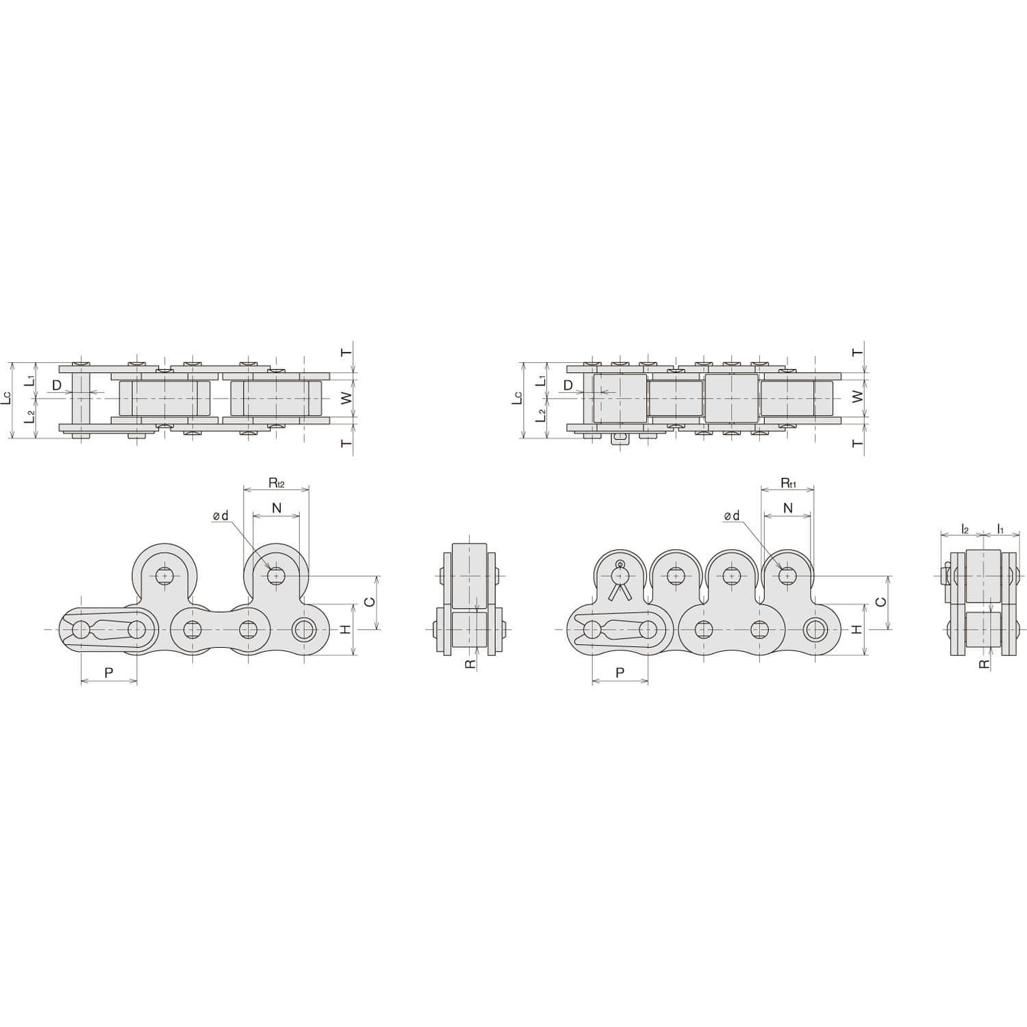 Attachment chain TR Sugiyama Chain Co., Ltd. transmission / steel