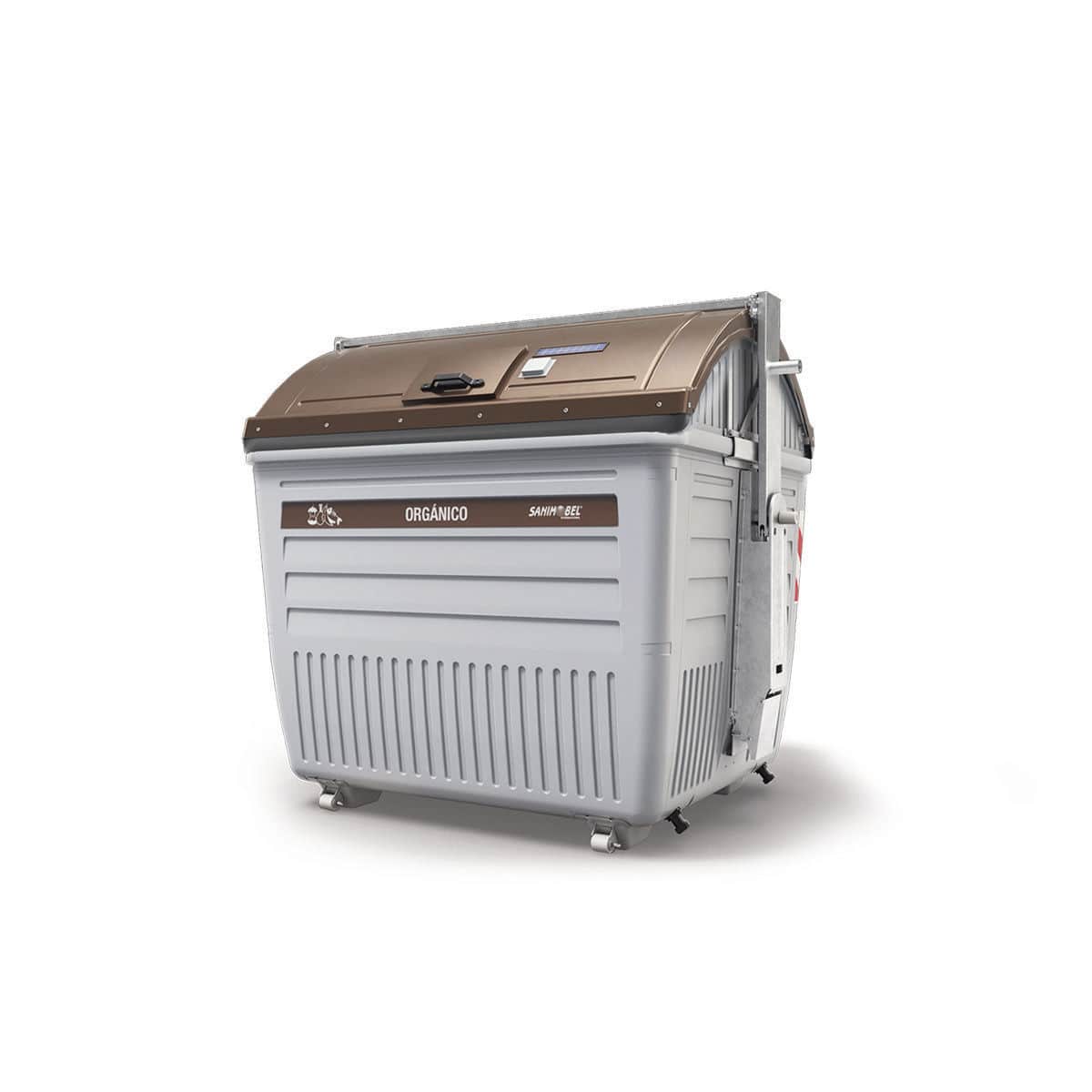 Metal waste container - Sanimobel - side-loading / for urban waste ...