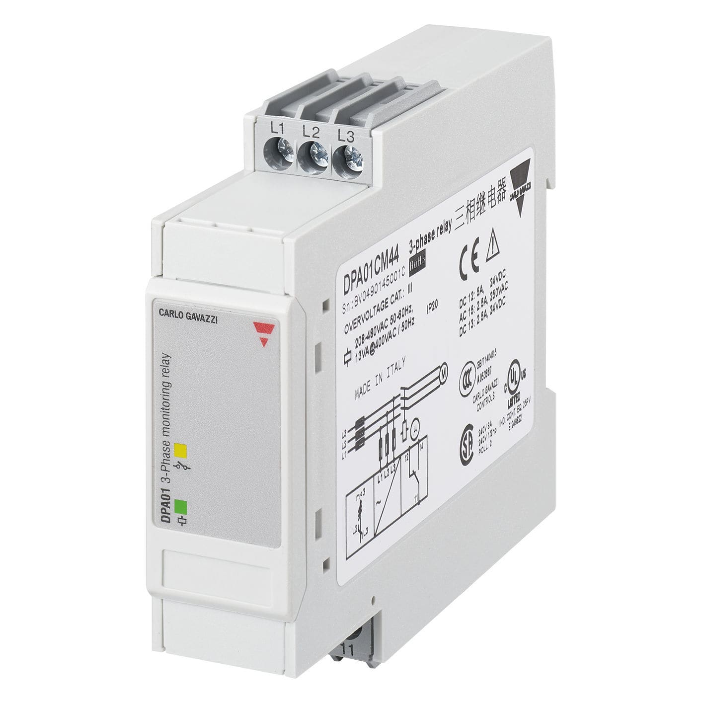 Phase sequence monitoring relay - DPA01CM44 - Carlo Gavazzi Automation ...