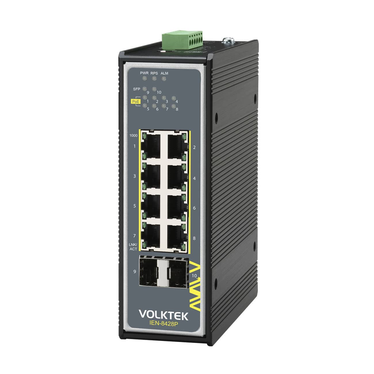 Unmanaged ethernet switch - IEN-8428P-24V - Volktek - 10 ports ...