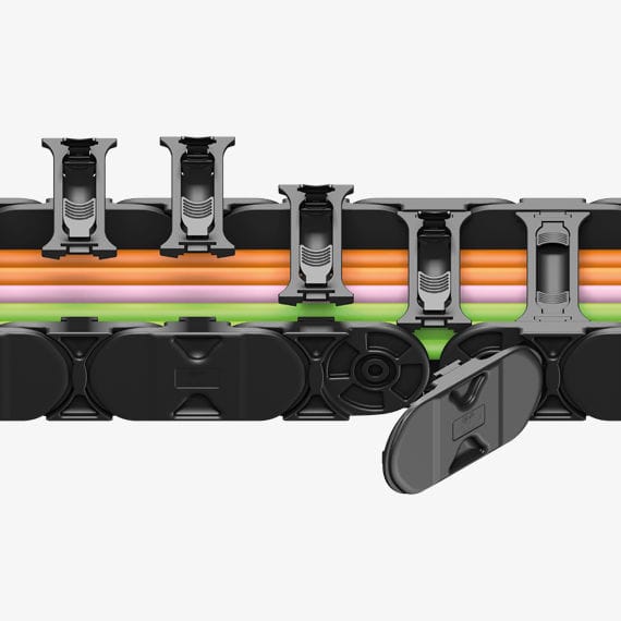 Openable drag chain E4Q EChains® igus® plastic / lightweight