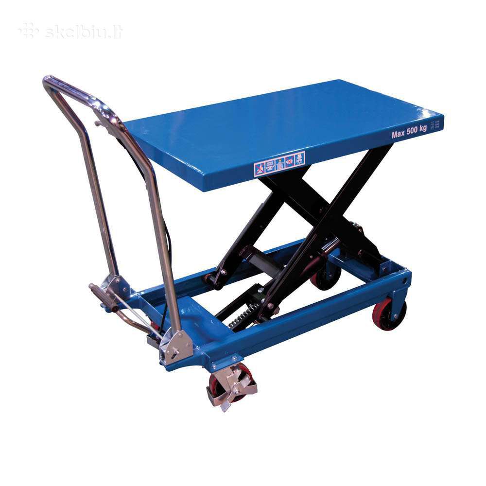 Scissor lift table TX series HYMO footoperated / mobile / roller