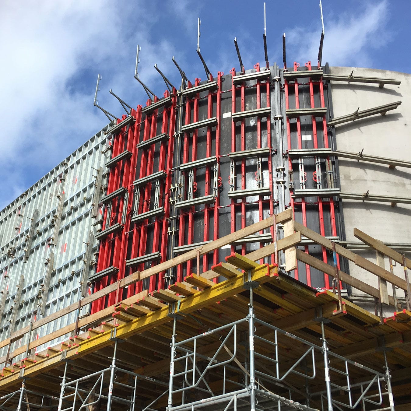 Circular formwork Radius MEVA SchalungsSysteme curved / wall / steel